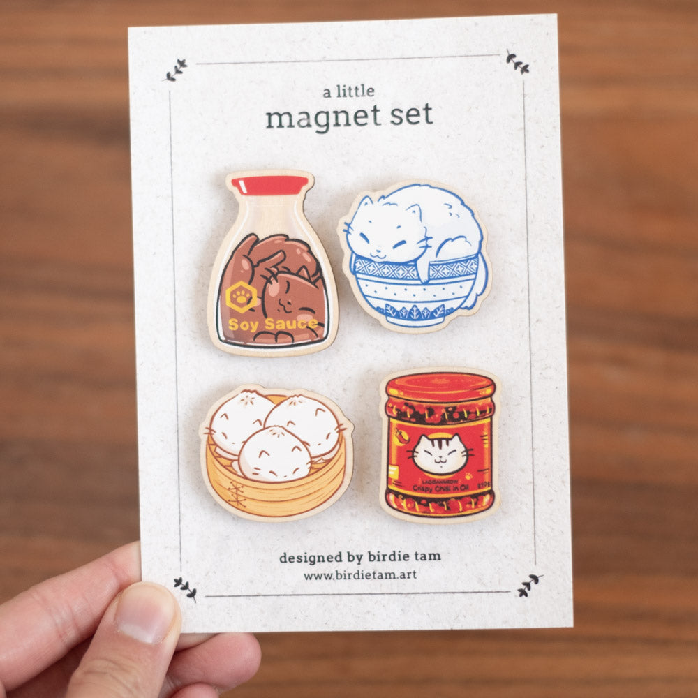 Magnet set - Chinese Food Cats
