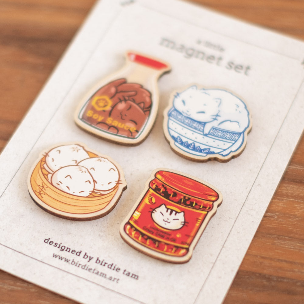 Magnet set - Chinese Food Cats