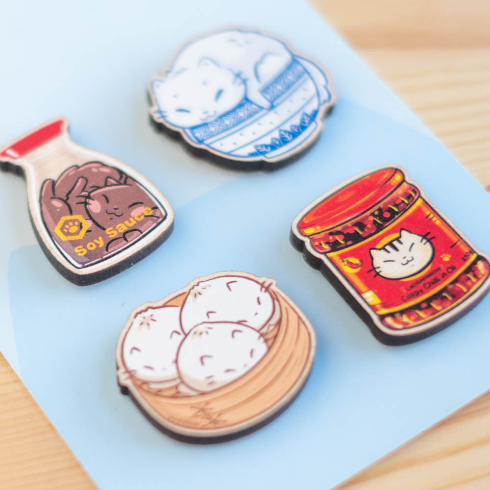 Magnet set - Cats + Chinese Food