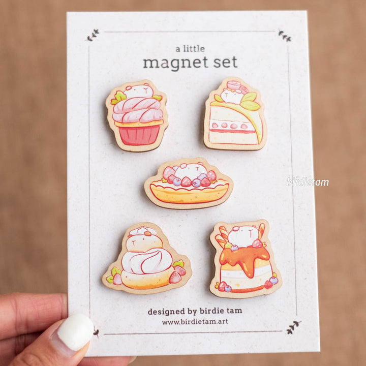 Magnet set - Guinea pig desserts (Wholesale preorder, coming JAN 2027)