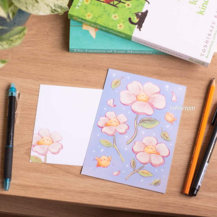 Postcard - Bird blossoms