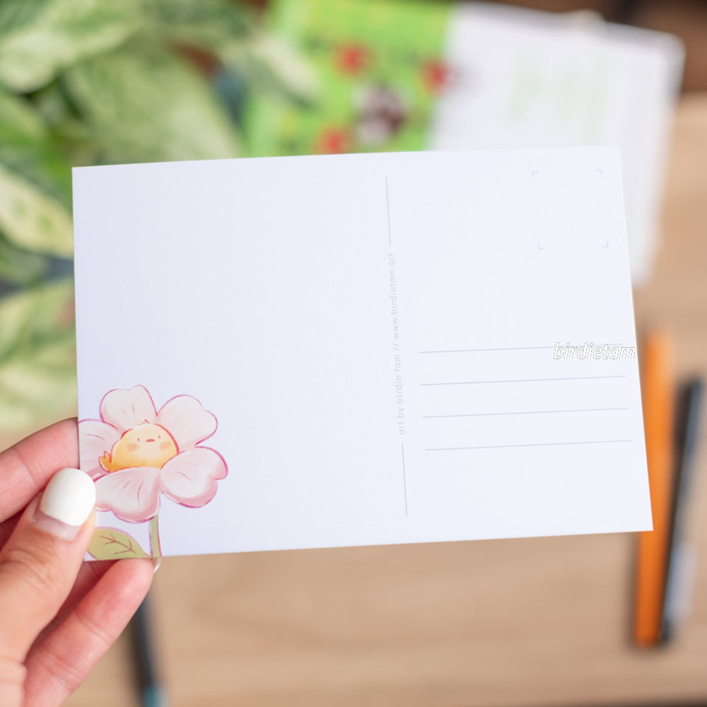 Postcard - Bird blossoms