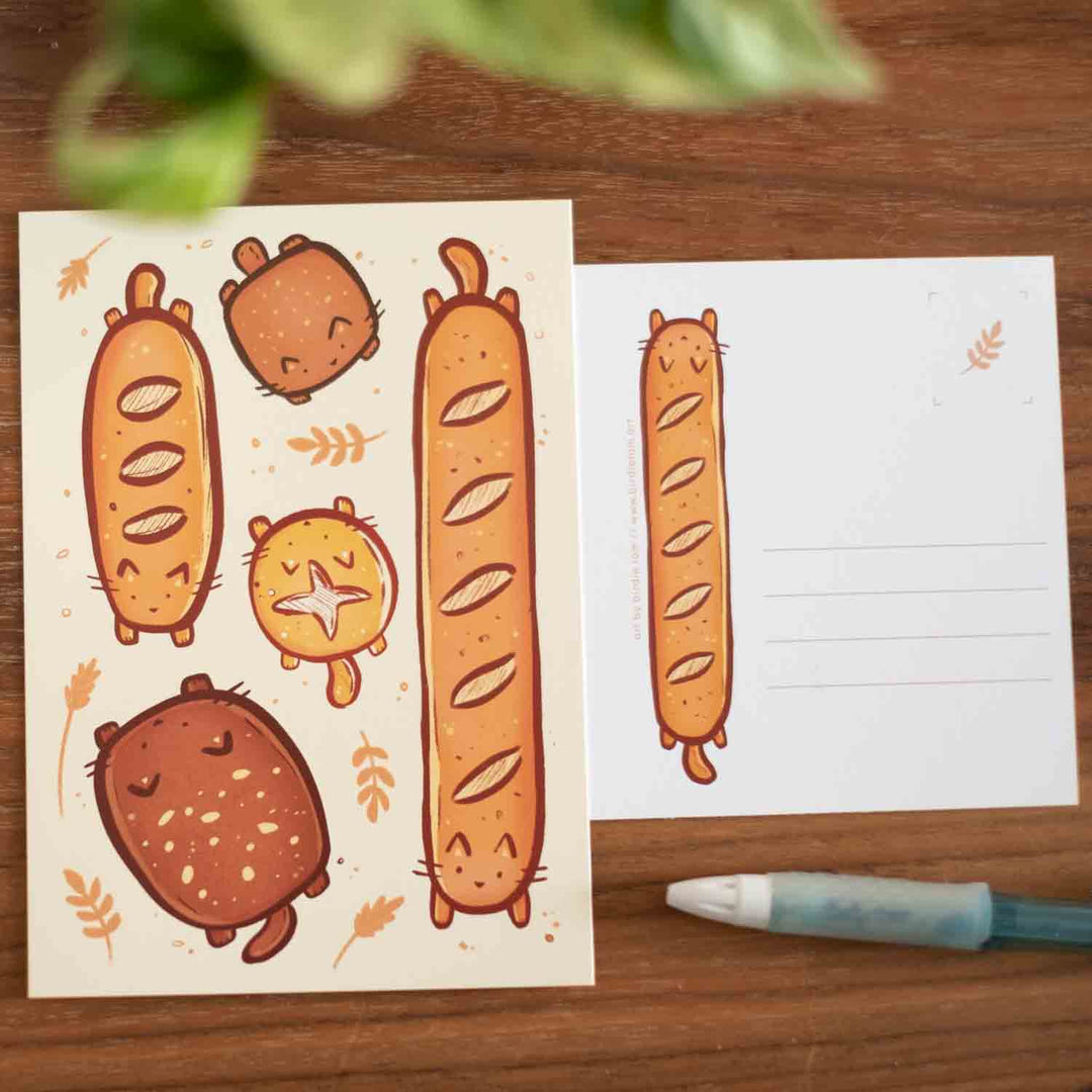 Postcard - Cat loafs