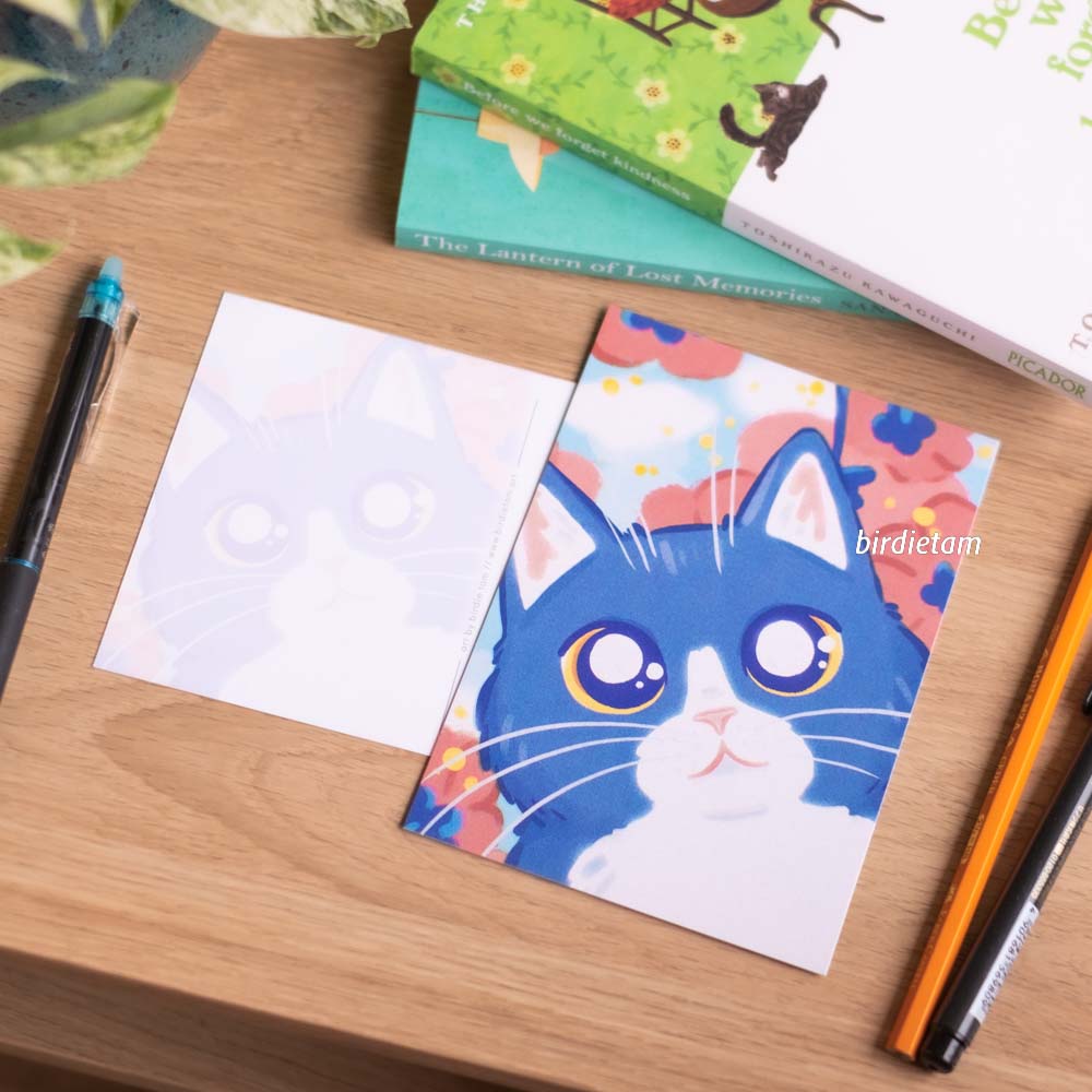 Postcard - Cat blossoms