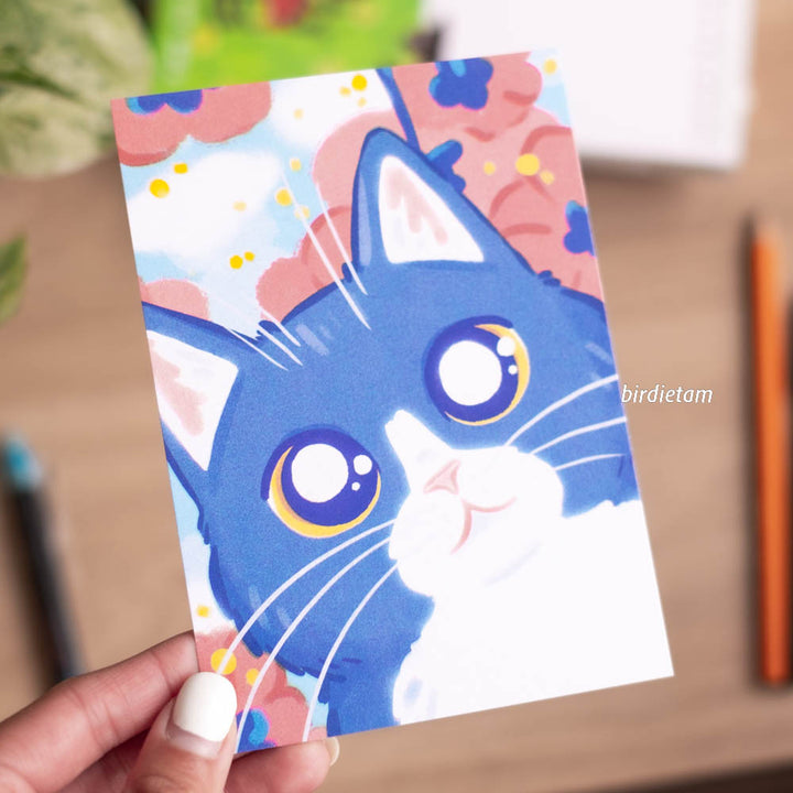 Postcard - Cat blossoms