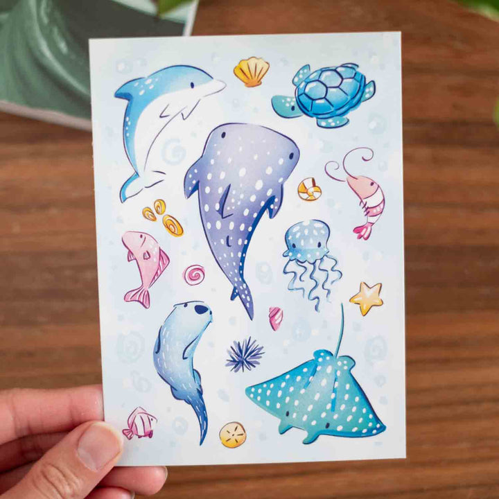 Postcard - Ocean animals