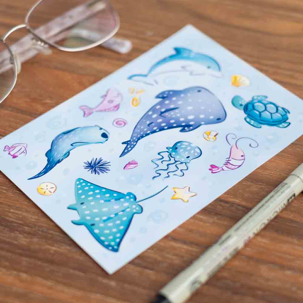 Postcard - Ocean animals