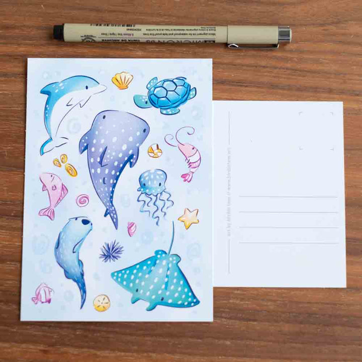 Postcard - Ocean animals