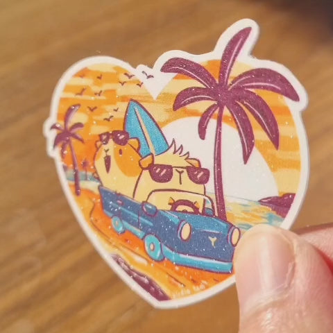 Vinyl sticker (sparkly matte) - California dreaming