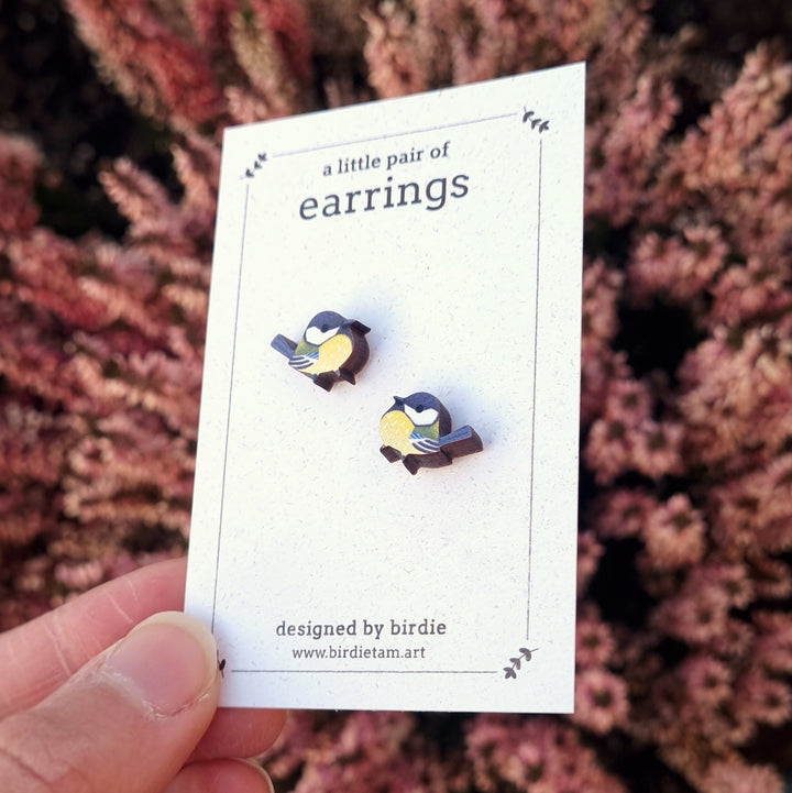 Earrings - Great tits