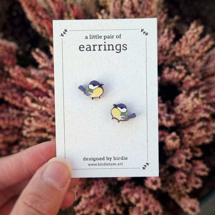 Earrings - Great tits