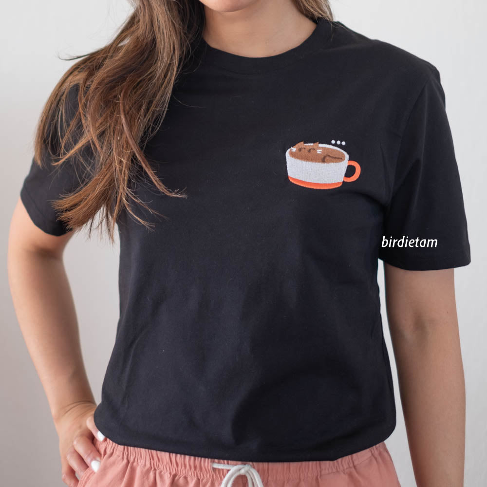 Shirt - Coffee cat (embroidery)