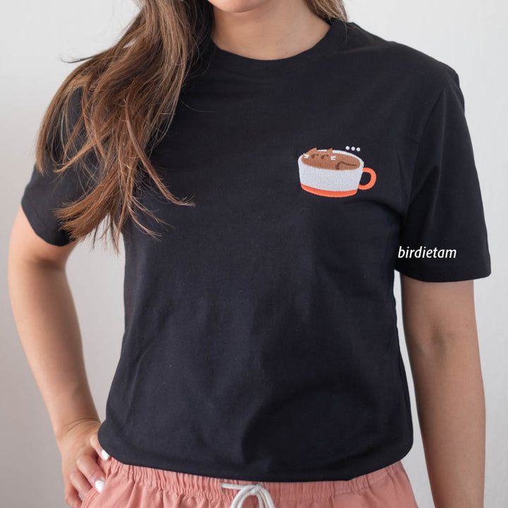 Shirt - Coffee cat (embroidery)
