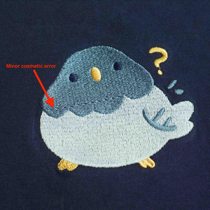 Shirt - Confused pigeon (embroidery), B-GRADE due to minor cosmetic error
