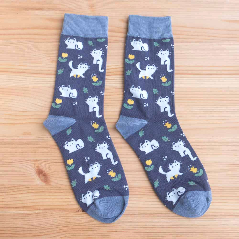 Socks - Kitties and blooms