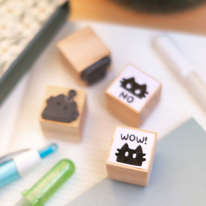 Wooden stamp (set of 4) - Cats