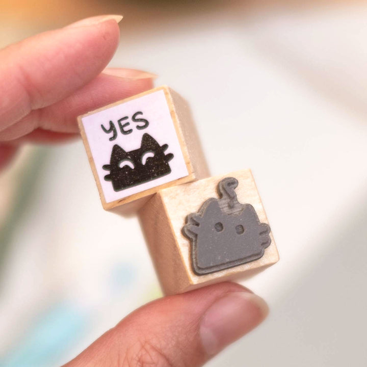 Wooden stamp (set of 4) - Cats