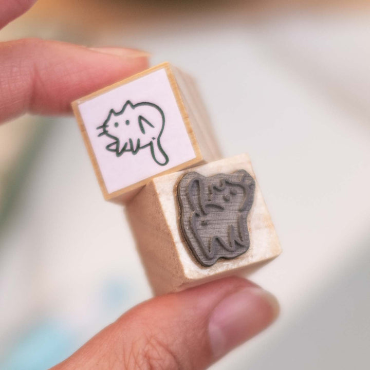 Wooden stamp (set of 6) - Silly cats
