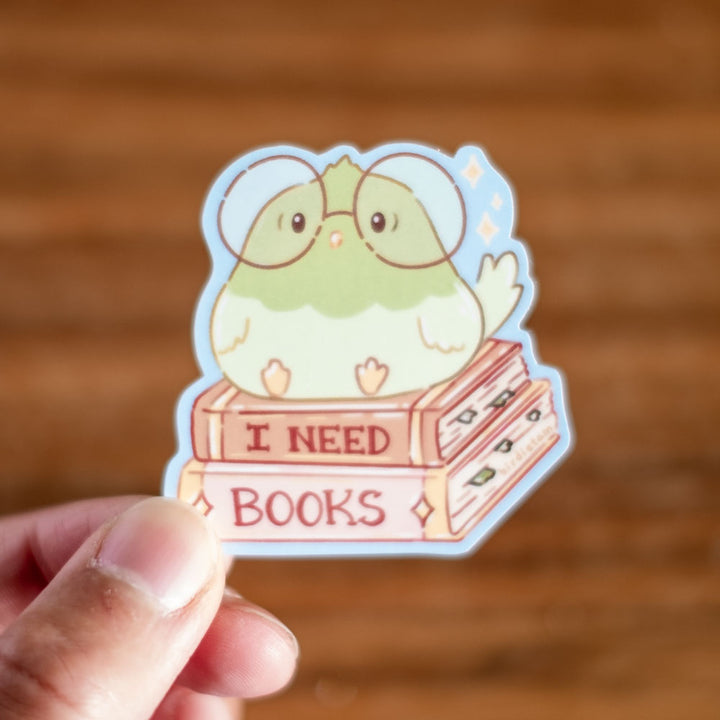 Vinyl sticker (sparkly matte) - I need books