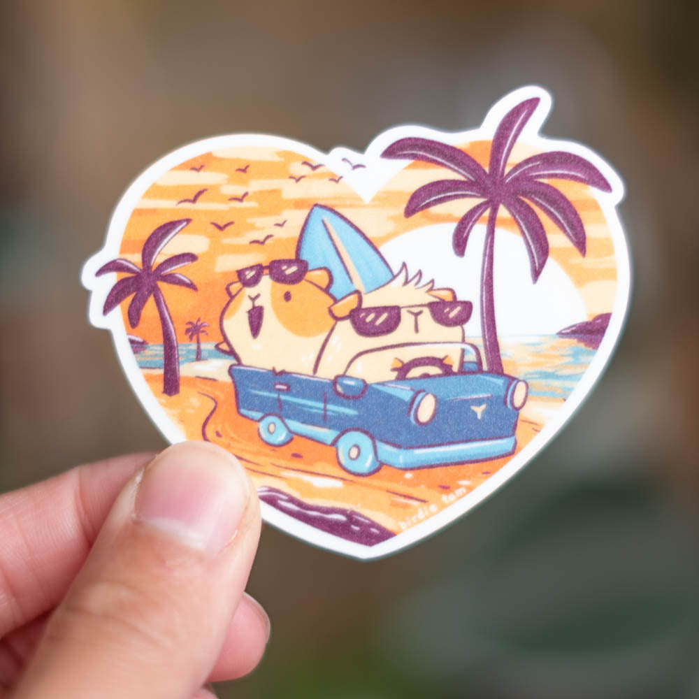 Vinyl sticker (sparkly matte) - California dreaming