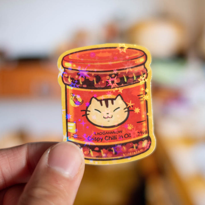 Vinyl sticker (holo stars) - Chili oil