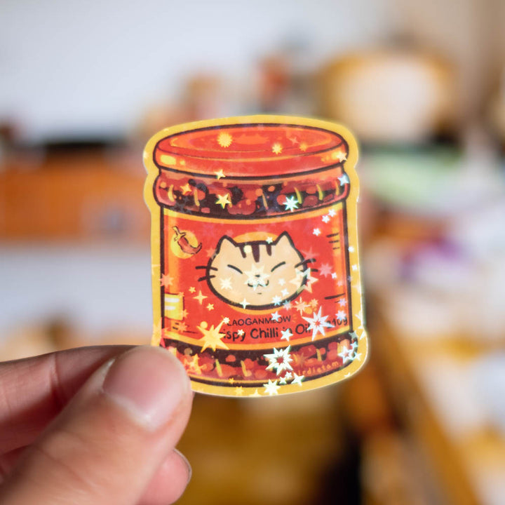 Vinyl sticker (holo stars) - Chili oil