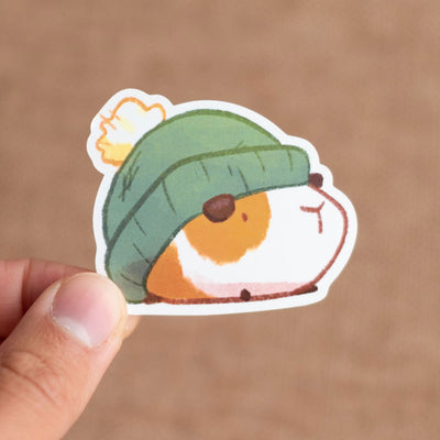 Vinyl sticker - Guinea in a beanie