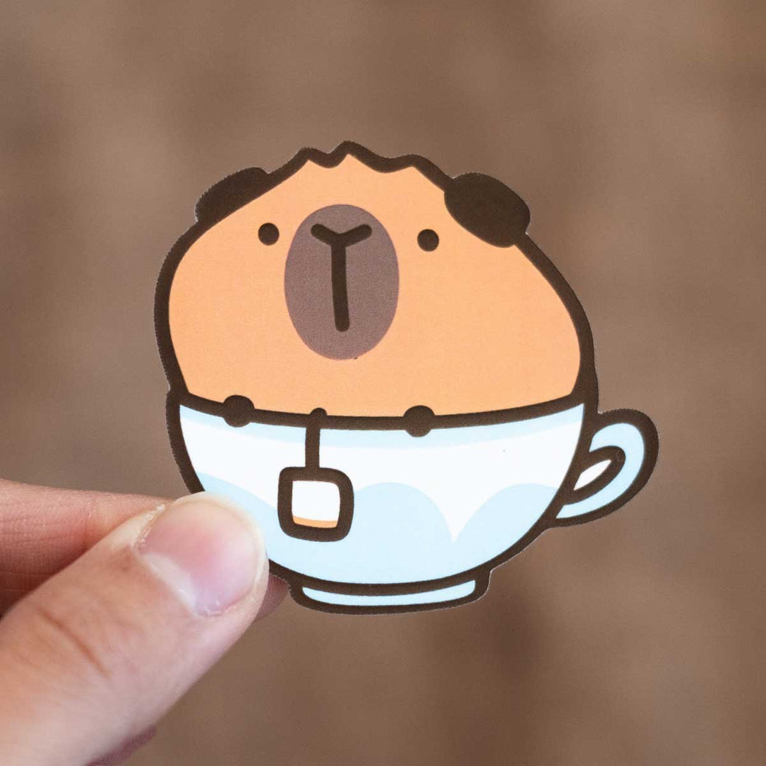 Vinyl stickers - Set of 3 cozy caffeine piggies