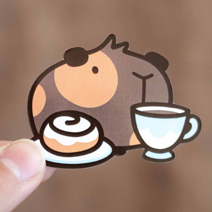 Vinyl stickers - Set of 3 cozy caffeine piggies