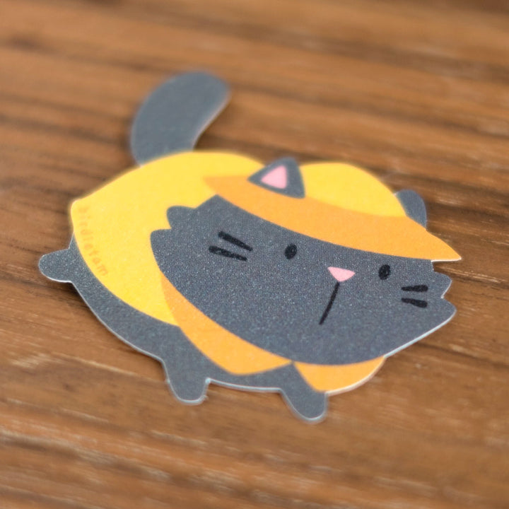 Vinyl sticker (sparkly matte) - Rainy day kitty