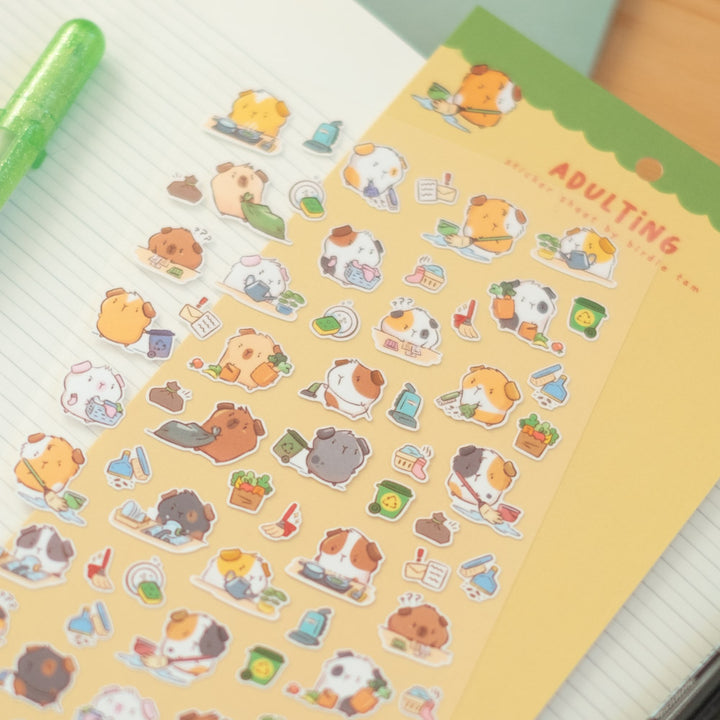 Sticker sheet - Adulting guinea pig