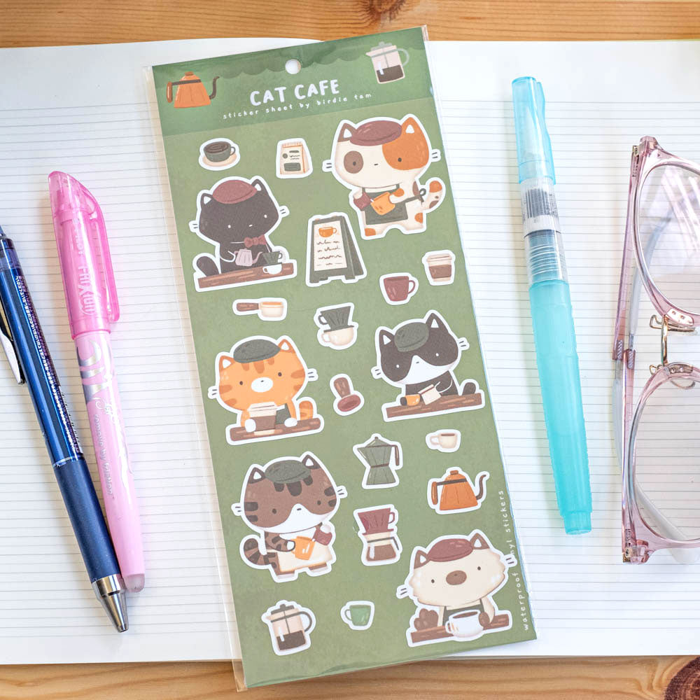 Sticker sheet - Cat cafe
