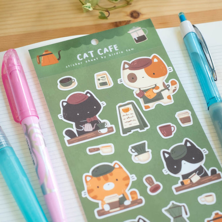 Sticker sheet - Cat cafe