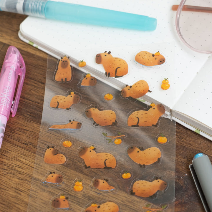 Sticker sheet (transparent) - Capybaraaa