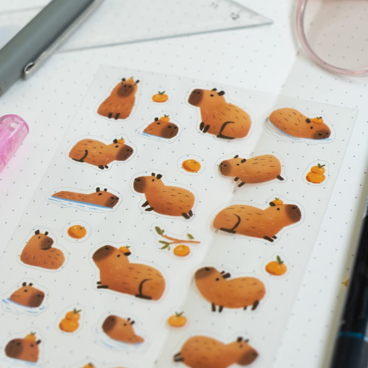 Sticker sheet (transparent) - Capybaraaa