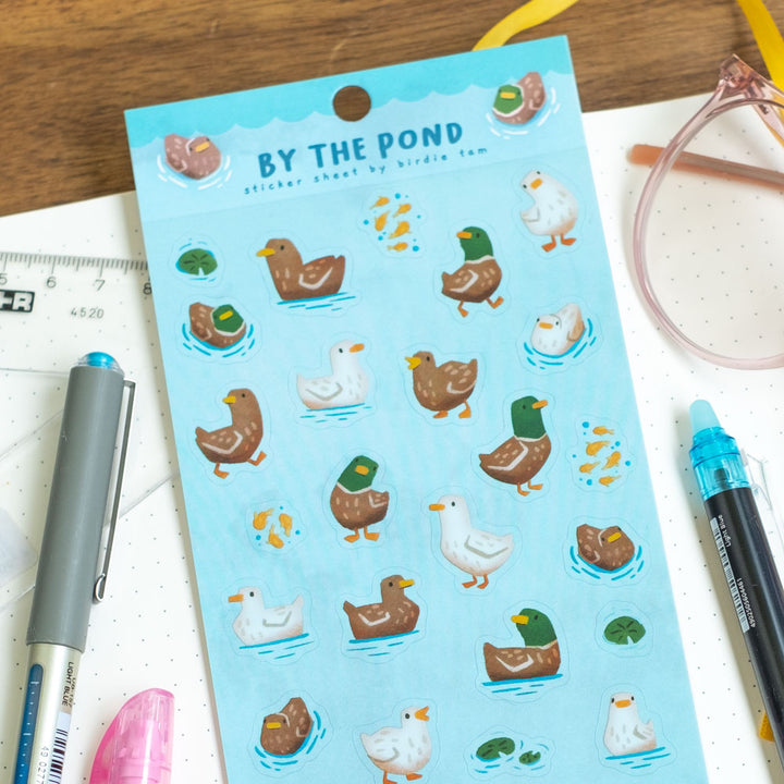 Sticker sheet (transparent) - Ducks by the pond
