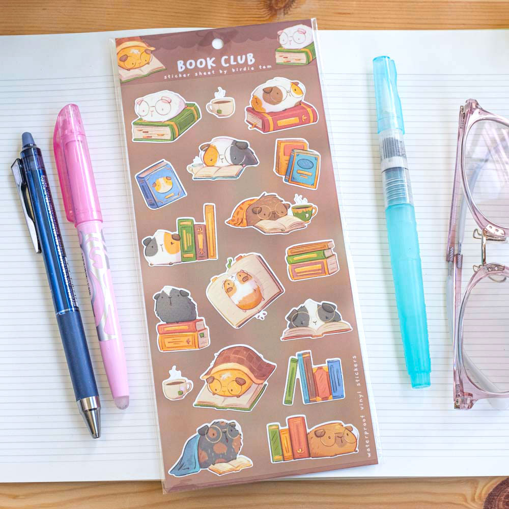 Sticker sheet - Guinea pig book club