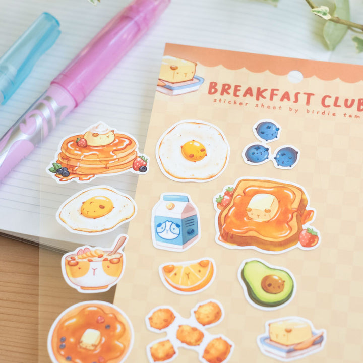 Sticker sheet - Guinea pig breakfast club