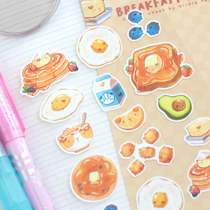 Sticker sheet - Guinea pig breakfast club