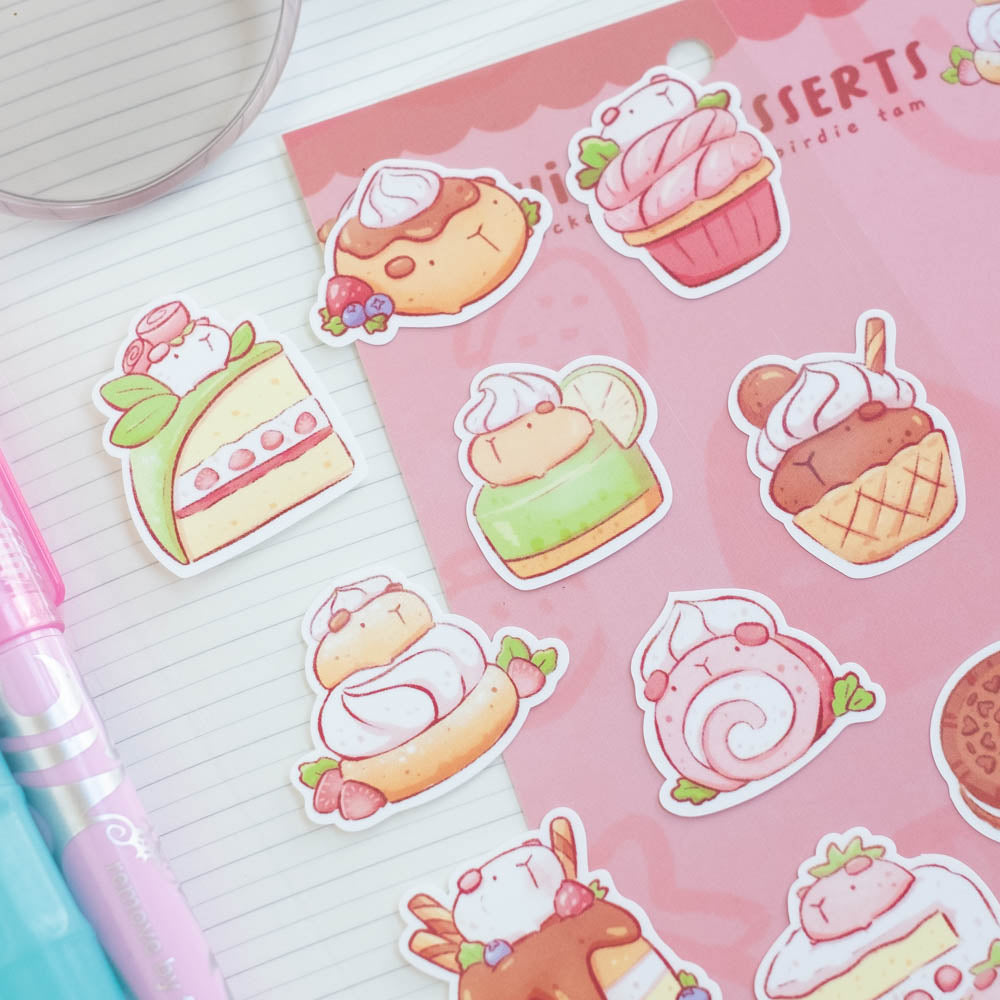 Sticker sheet - Guinea pig desserts