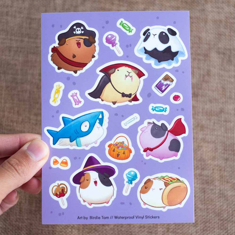 Sticker sheet - Guinea pig Halloween