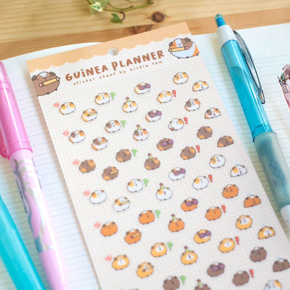 Sticker sheet (transparent) - Guinea pig planner