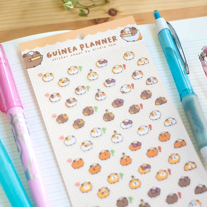 Sticker sheet (transparent) - Guinea pig planner
