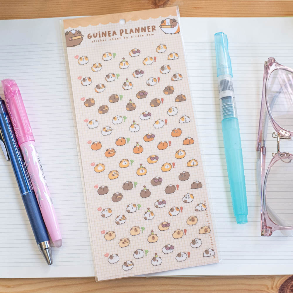 Sticker sheet (transparent) - Guinea pig planner
