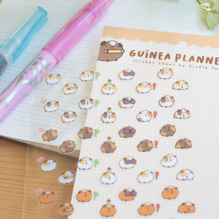 Sticker sheet (transparent) - Guinea pig planner