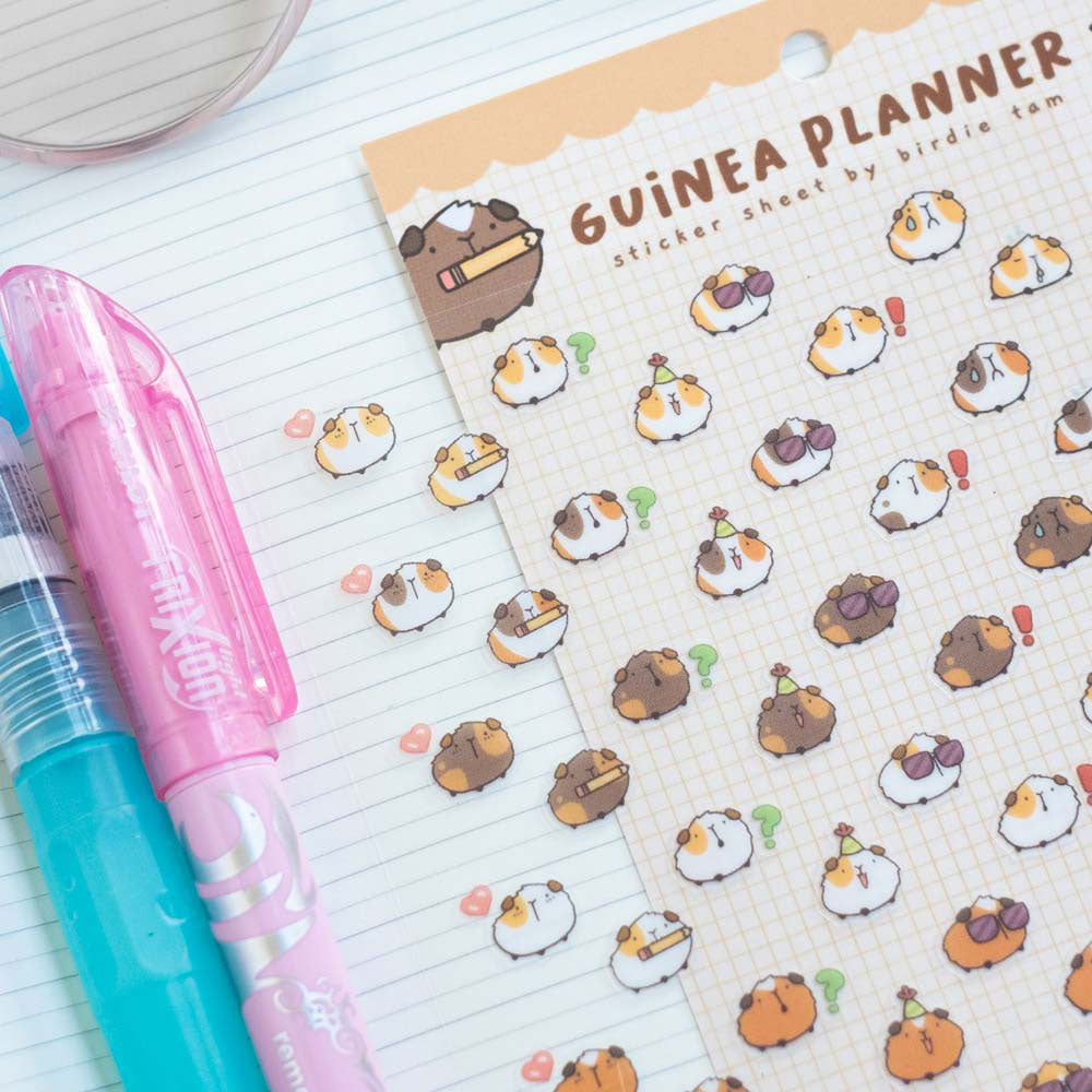Sticker sheet (transparent) - Guinea pig planner