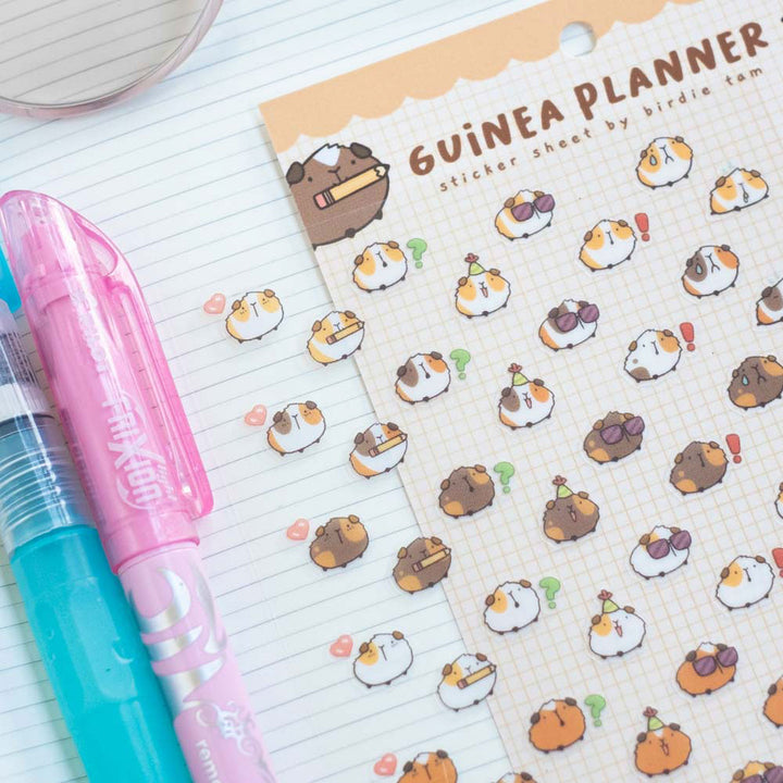 Sticker sheet (transparent) - Guinea pig planner