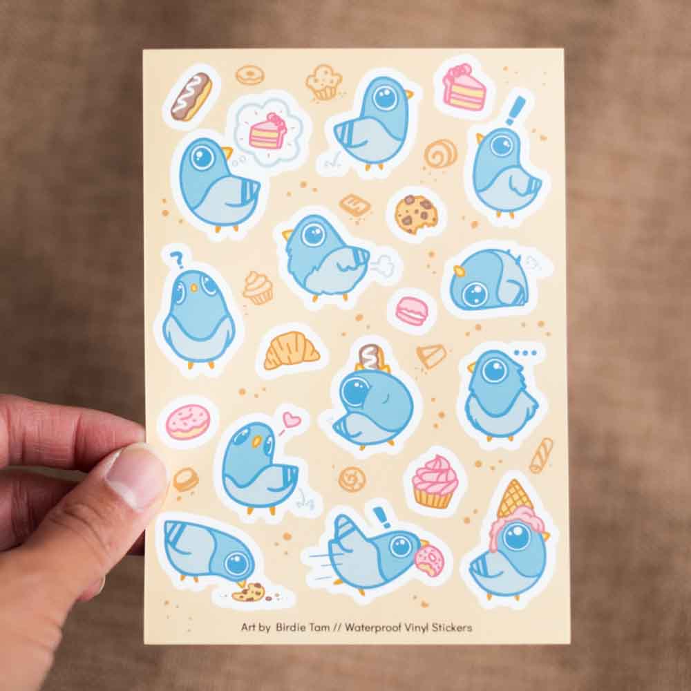 Sticker sheet - Pigeons and pastries