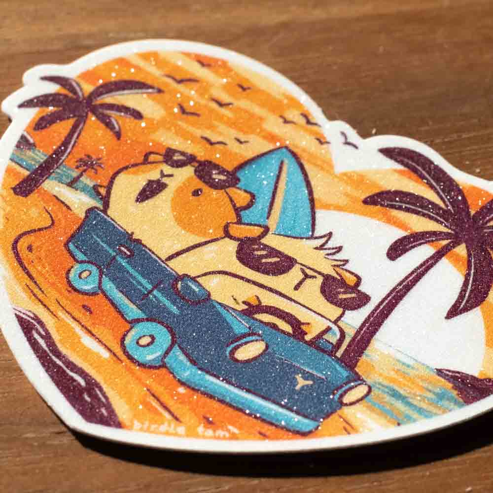 Vinyl sticker (sparkly matte) - California dreaming