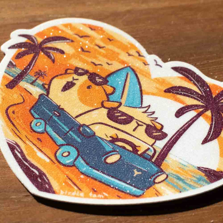 Vinyl sticker (sparkly matte) - California dreaming